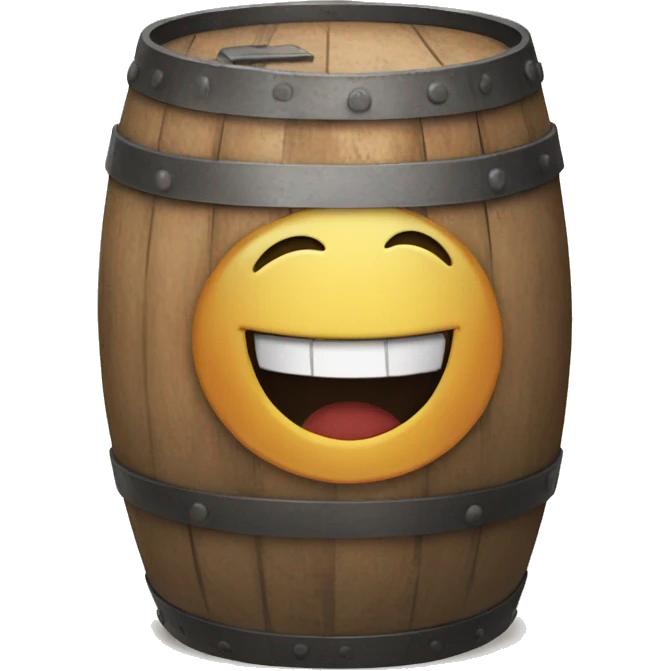 A barrel smiling emoji