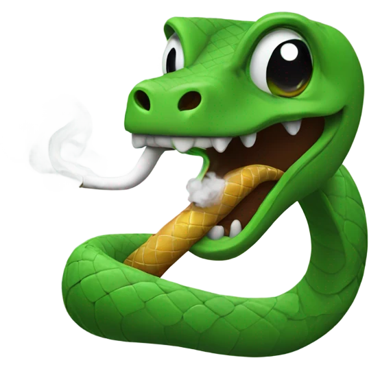 Snake smoking emoji
