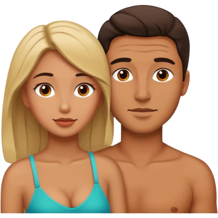 Un hombre y una mujer en una posición porno emoji