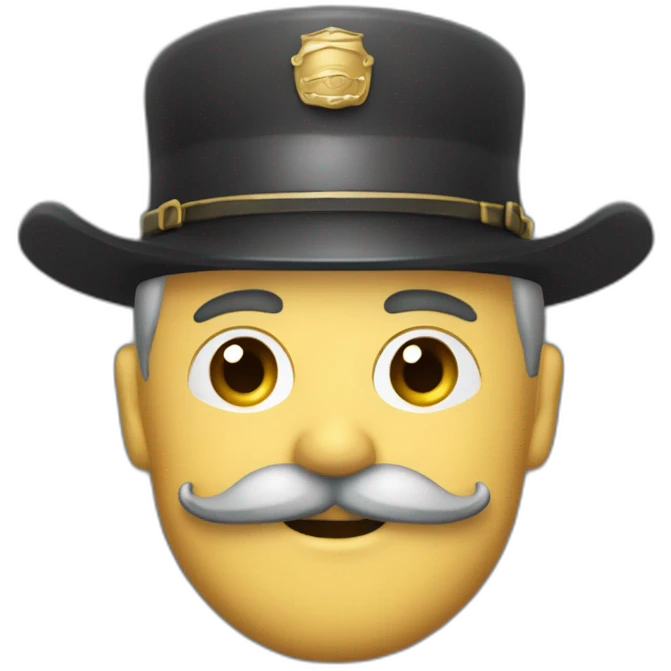 Général avec une moustache carré emoji