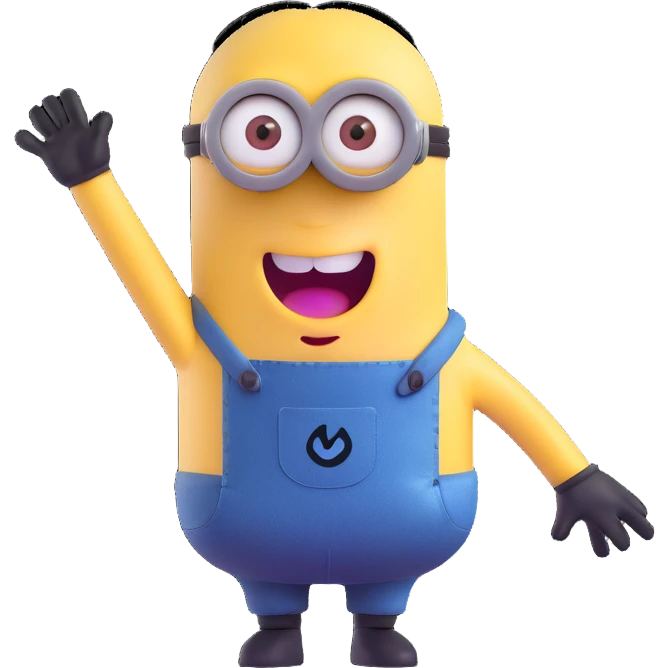 Minion character waving emoji