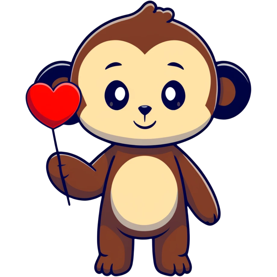 Cheburashka holding a heart in its hands emoji