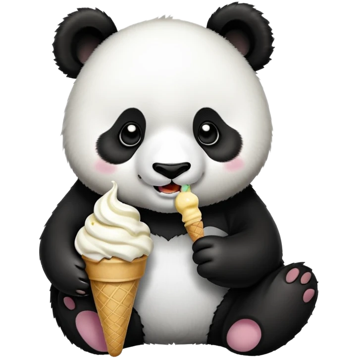 Panda eating ice cream emoji