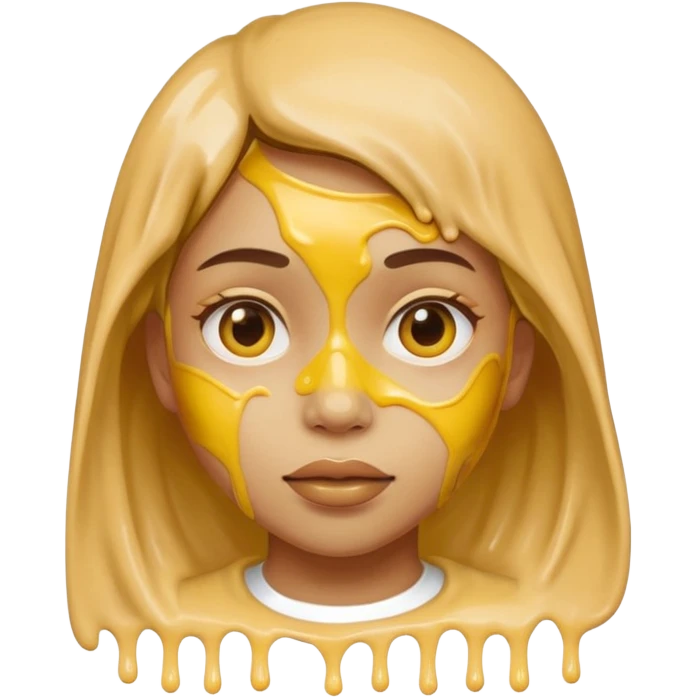Girl in gluey face emoji