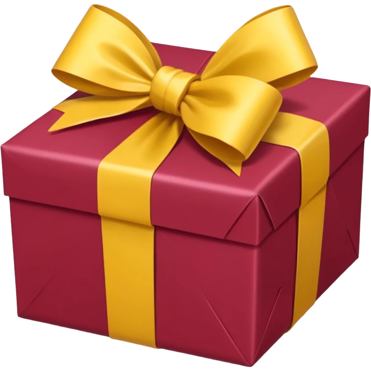 christmas gift with cranberry color and yellow bow emoji