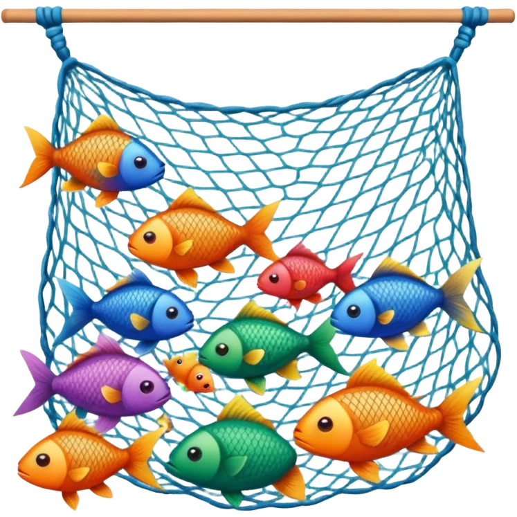 fishing net with fishes emoji