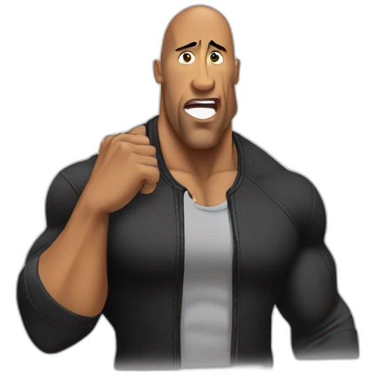 the rock telling someone to be quiet emoji