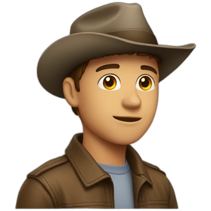 Ppeter parker wearing a hat emoji