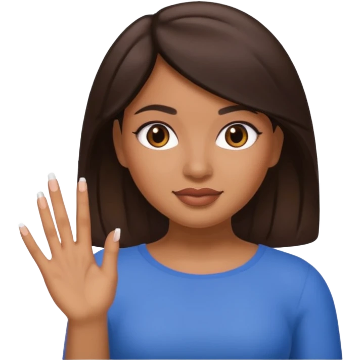 latina girl memoji with nail emoji