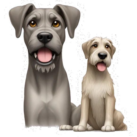 Boxer dog with sharp pointed ears and Irish wolfhound emoji