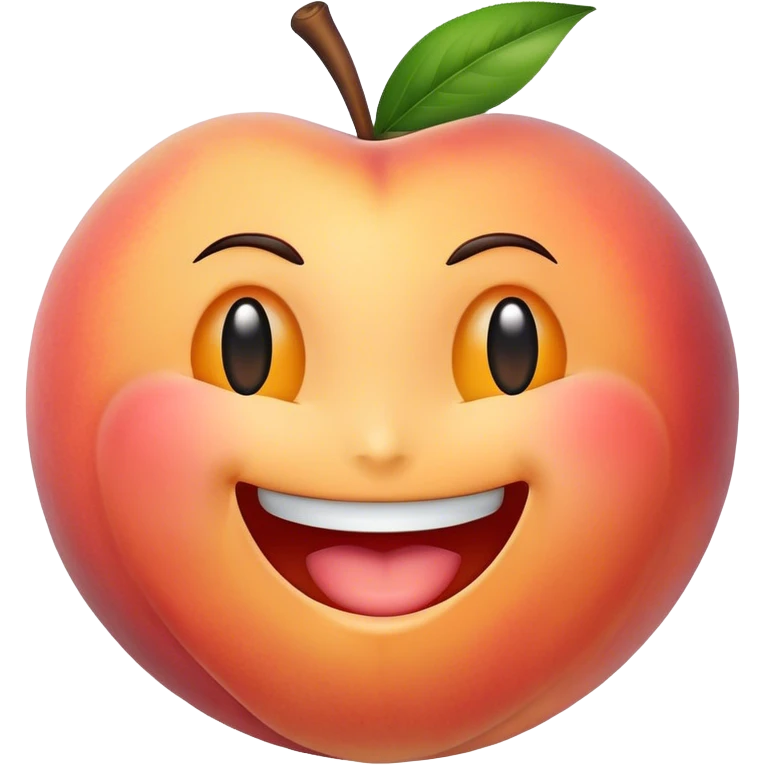 Peach with a mouth emoji