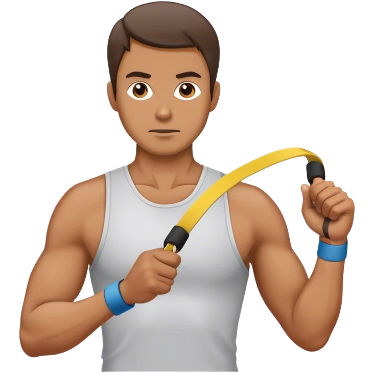 man using resistance band emoji