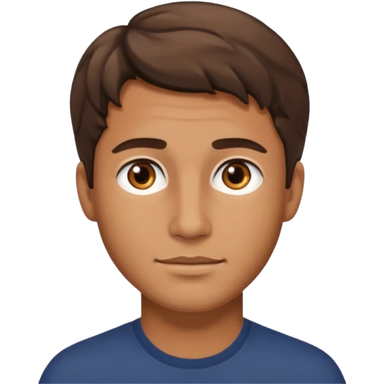 Handsome cute Man with tan skin and  brown eyes and  short brown wavy hair emoji