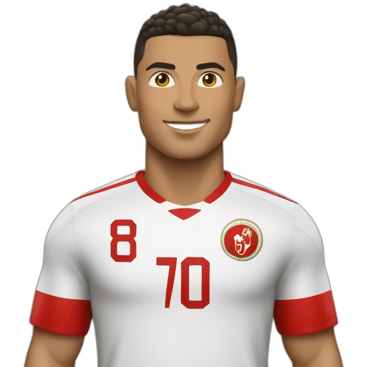 Ronaldo avec un maillot de foot marocain  emoji