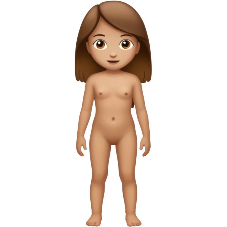 Child girl brown naked standing emoji