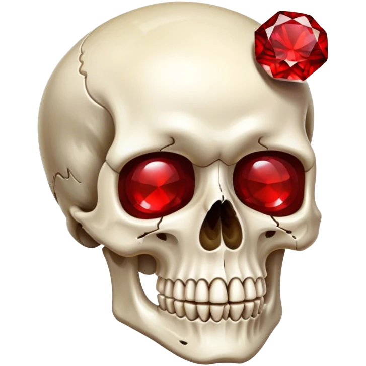 Skull with red gem emoji