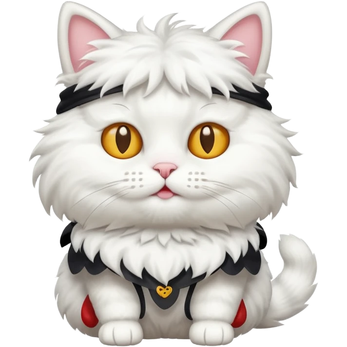 white cat with funny costume emoji