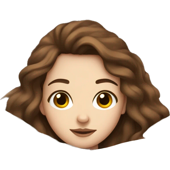 Pale Girl with brown hair laying down cozy in a white blanket emoji