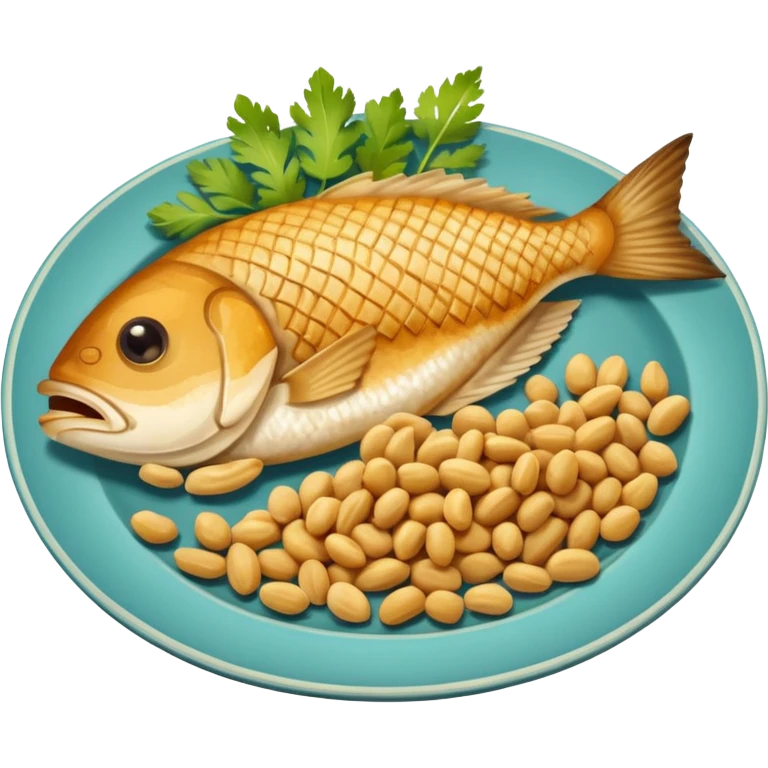 fish and peanut indonesian food emoji