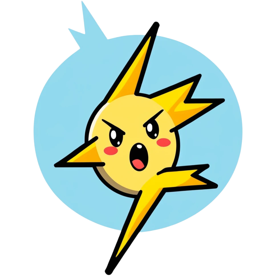 shocked expression with lightning bolts emoji