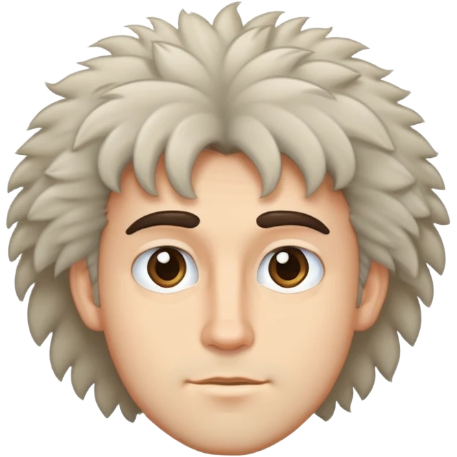 a guy with fluffy hair and bushy eyebrows emoji