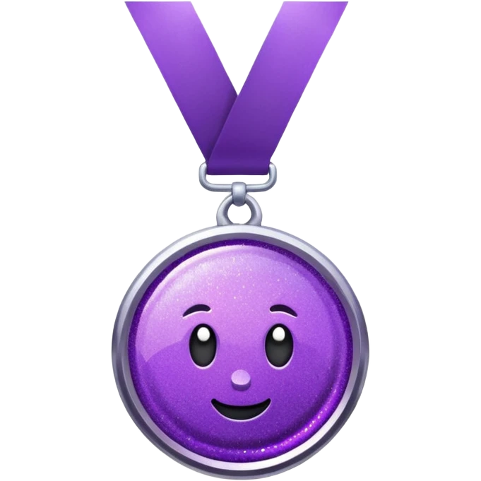 Purple Glitter medal of help emoji