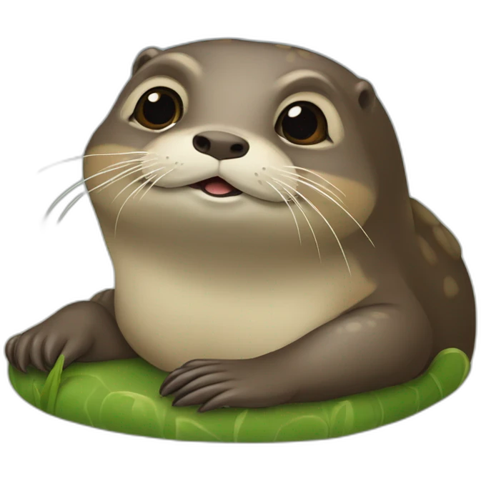 loutre sur tortue  emoji