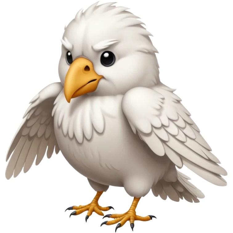 a sad white crow emoji emoji