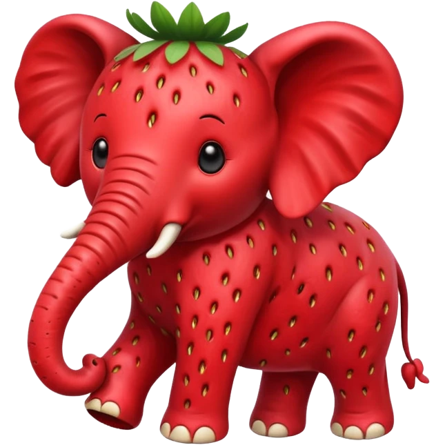Elephant made of strawberry emoji