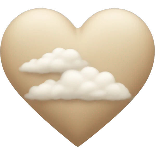 beige heart + cloud emoji