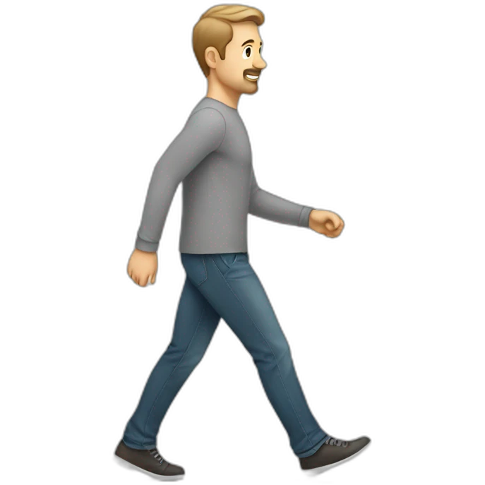 Caucasian man walking emoji