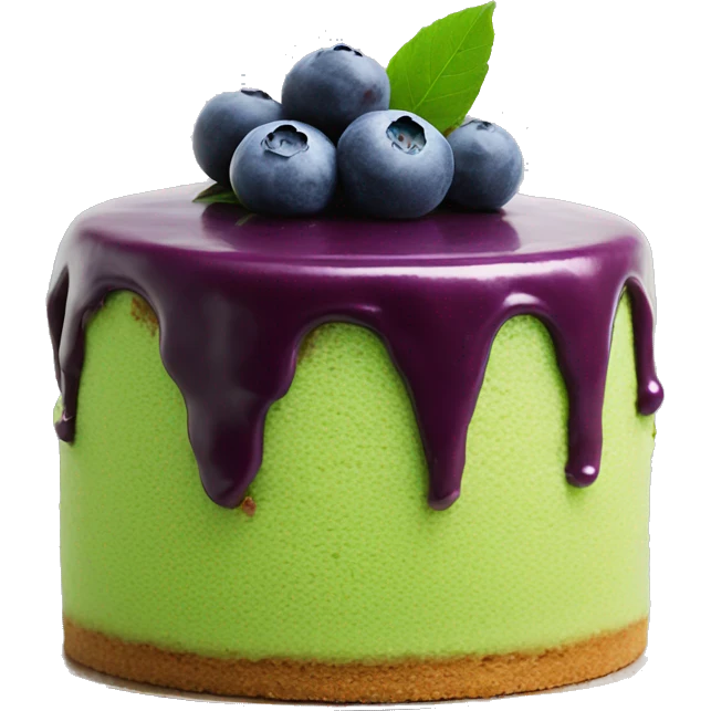 Matcha cake with blueberries on top  emoji