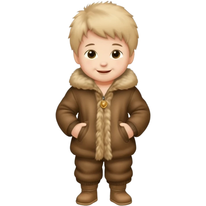 a full body of baby boy wearing fur clothing



















 emoji