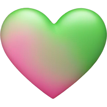 pink and green heart  emoji