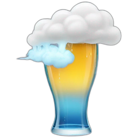 thunderstorm drinking beer emoji