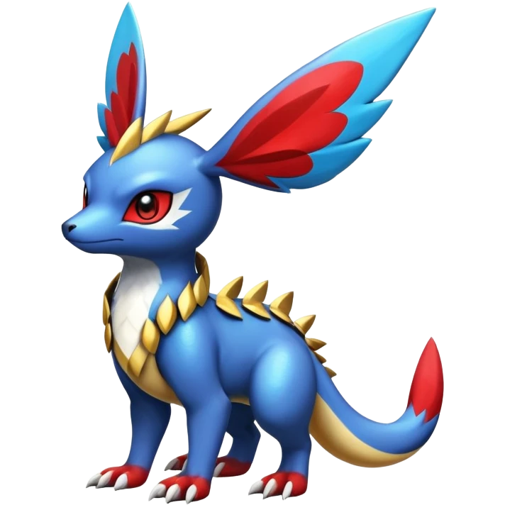  Cute Shiny Exotic Colorful Guilmon-Latias-Koraidon-Umbreon-Fakémon-hybrid-creature (full body)  emoji