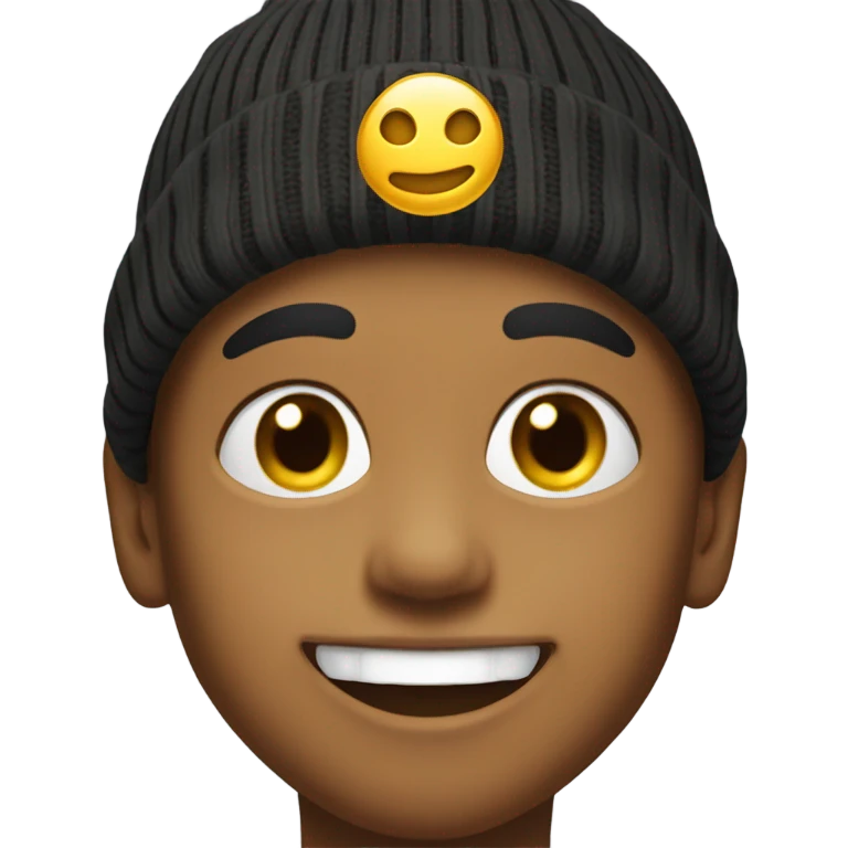 smiling boy with gold teeth  in beanie portrait emoji