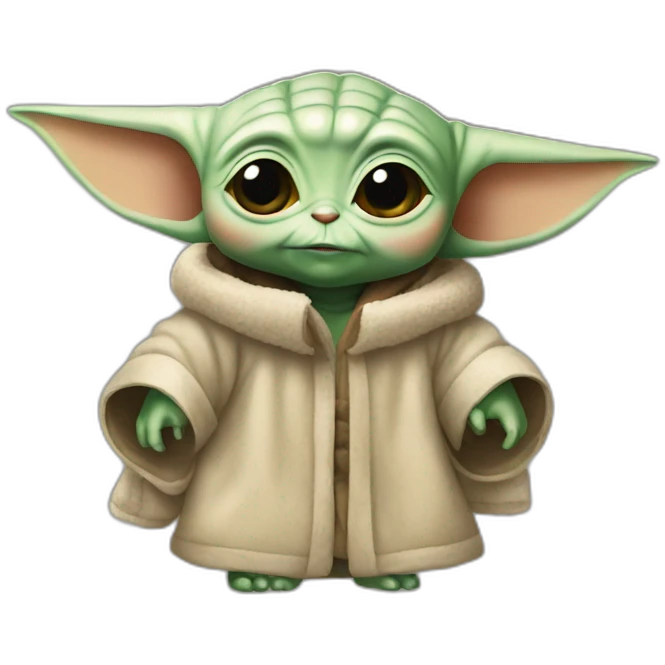 Baby Yoda wearing Noel outfit emoji