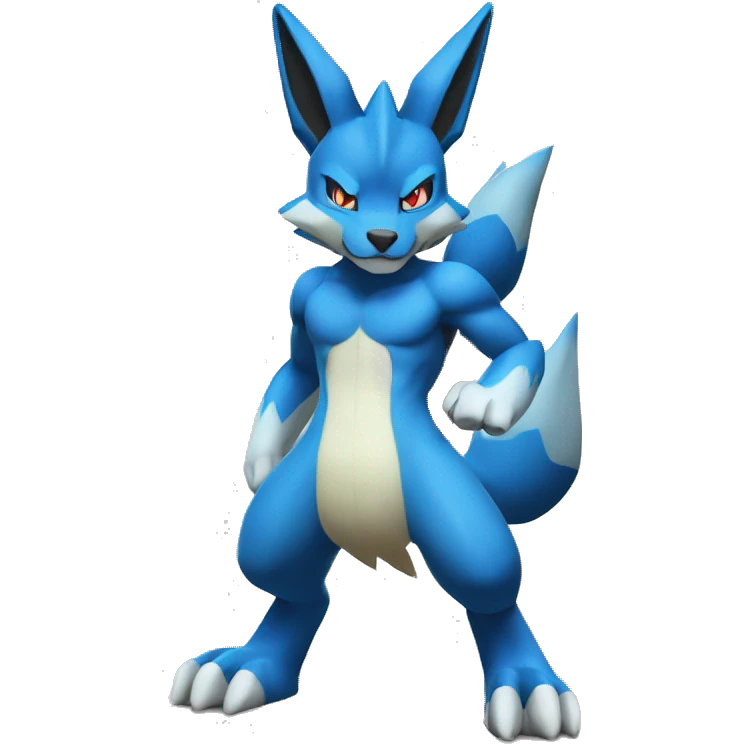 Lucario-WereGarurumon full body emoji
