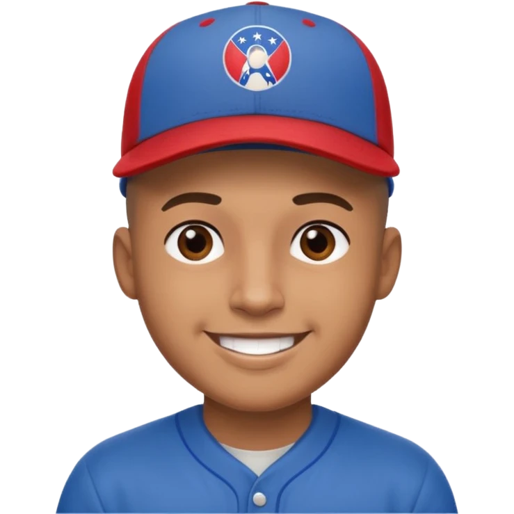 brown skin latino male with buzz cut wearing a puerto rico baseball cap emoji
