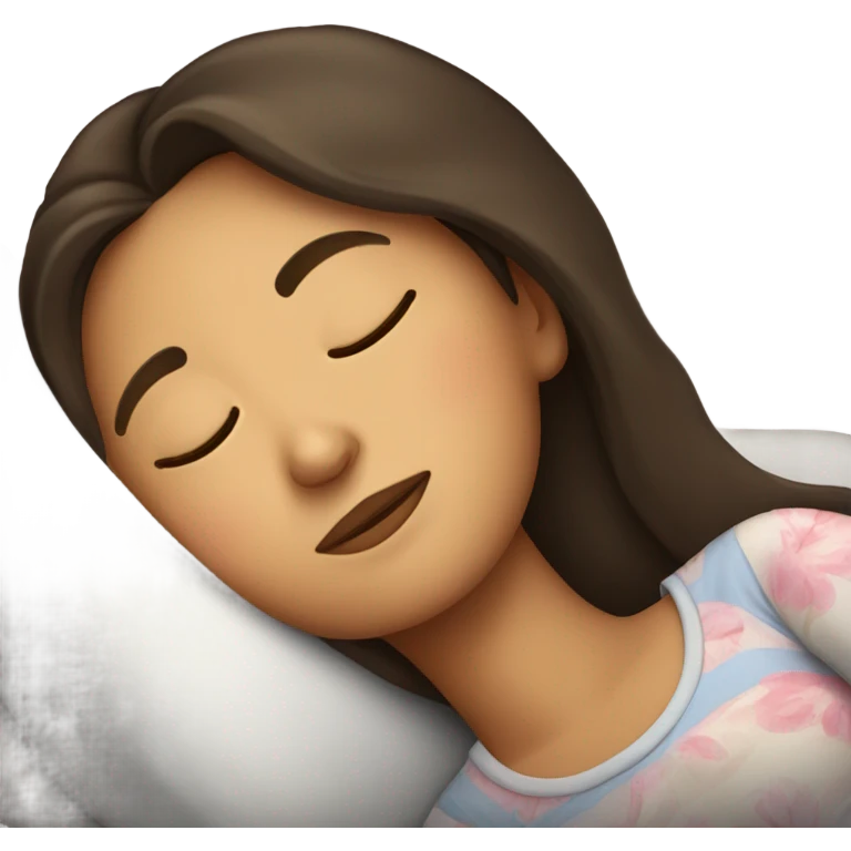 Brunette girl sleepin emoji