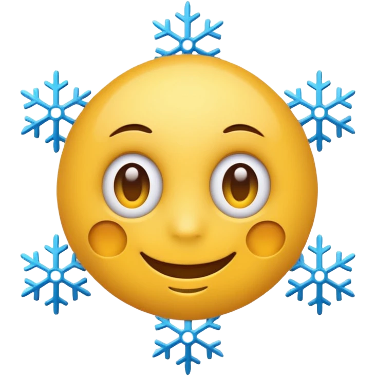 Emoji with snowflake eyes emoji