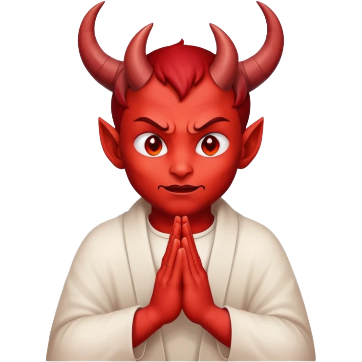 devil making prayer hands emoji