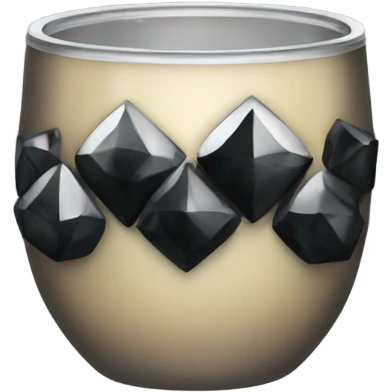 tumbler with black diamonds emoji