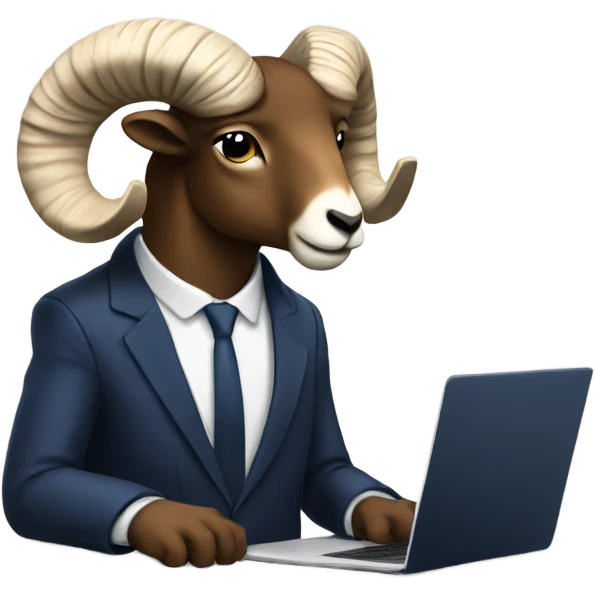 Rams in a suit and laptop emoji