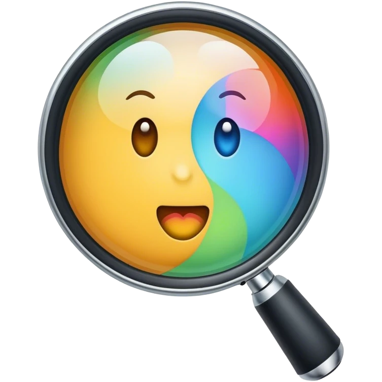 completely colored magnifier  emoji