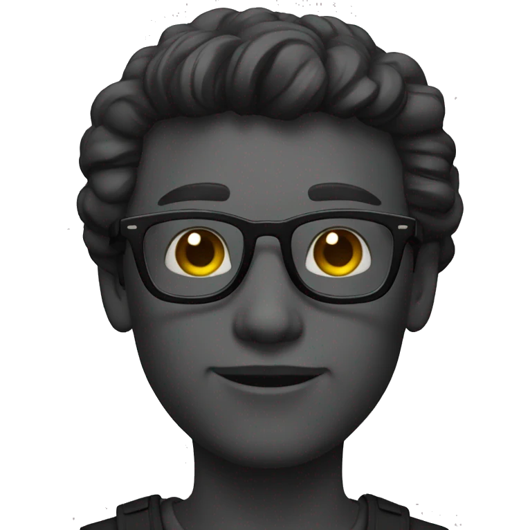 homme noir lunettes emoji