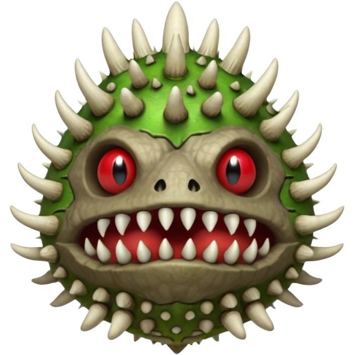 poisonous mushroom beast portrait, head and shoulders only, mushroom shell armor, spiky fungus growths, toxic green veins, beast-like mouth, heavy fungal texture, 3D cartoon, mobile game icon style, clean background, no text, no watermark

 emoji