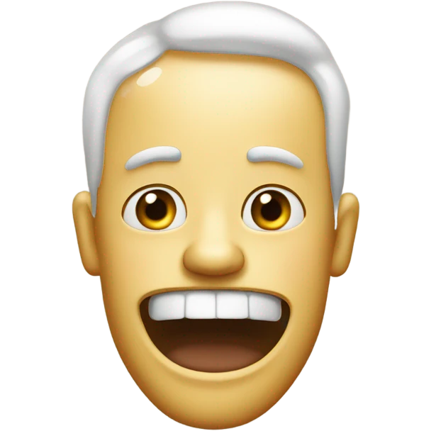 Man with mayonnaise on his lips and face emoji