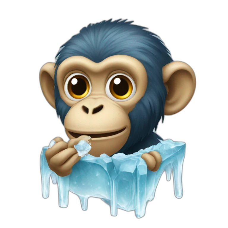 Monkey eating ice emoji